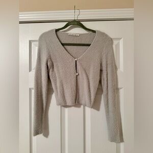 Abercrombie & Fitch Open Button Cropped Cardigan